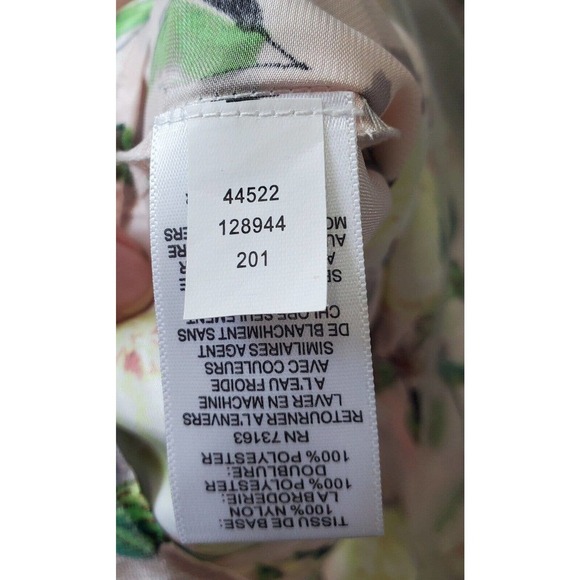 Spense White Floral 100% Nylon Sleeveless Casual Round Neck Knee Length Dress M - Picture 6 of 10